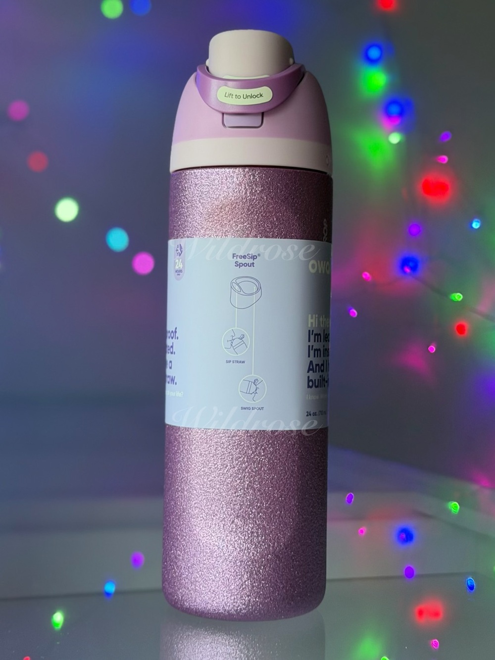 💜 Owala 24oz FreeSip So Eggstra limited edition color drop Easter purple glitter